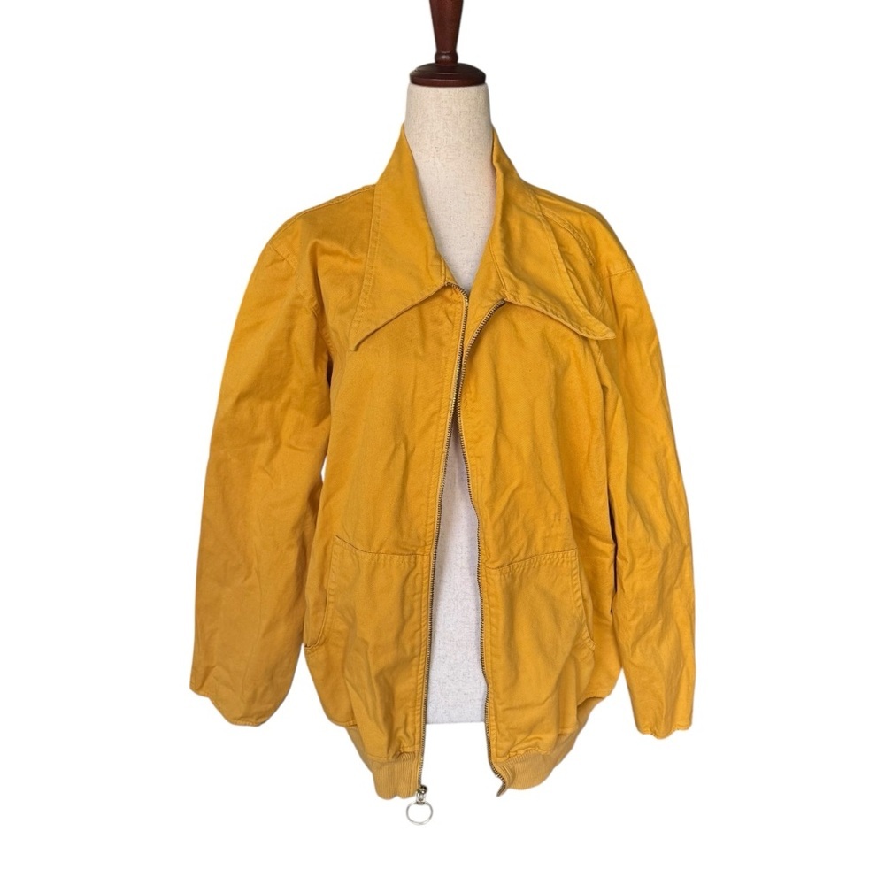 Big Bud Press Pointed Collar Yellow Vintage Workwear Unisex Cotton Jacket XL
